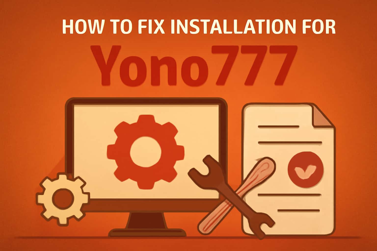 Visual representation of installation issues for Yono777 app.