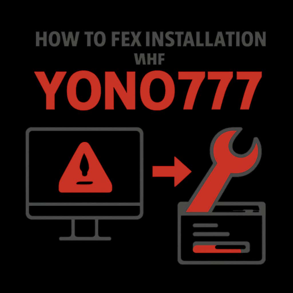 Diagram illustrating steps to troubleshoot Yono777 installation.