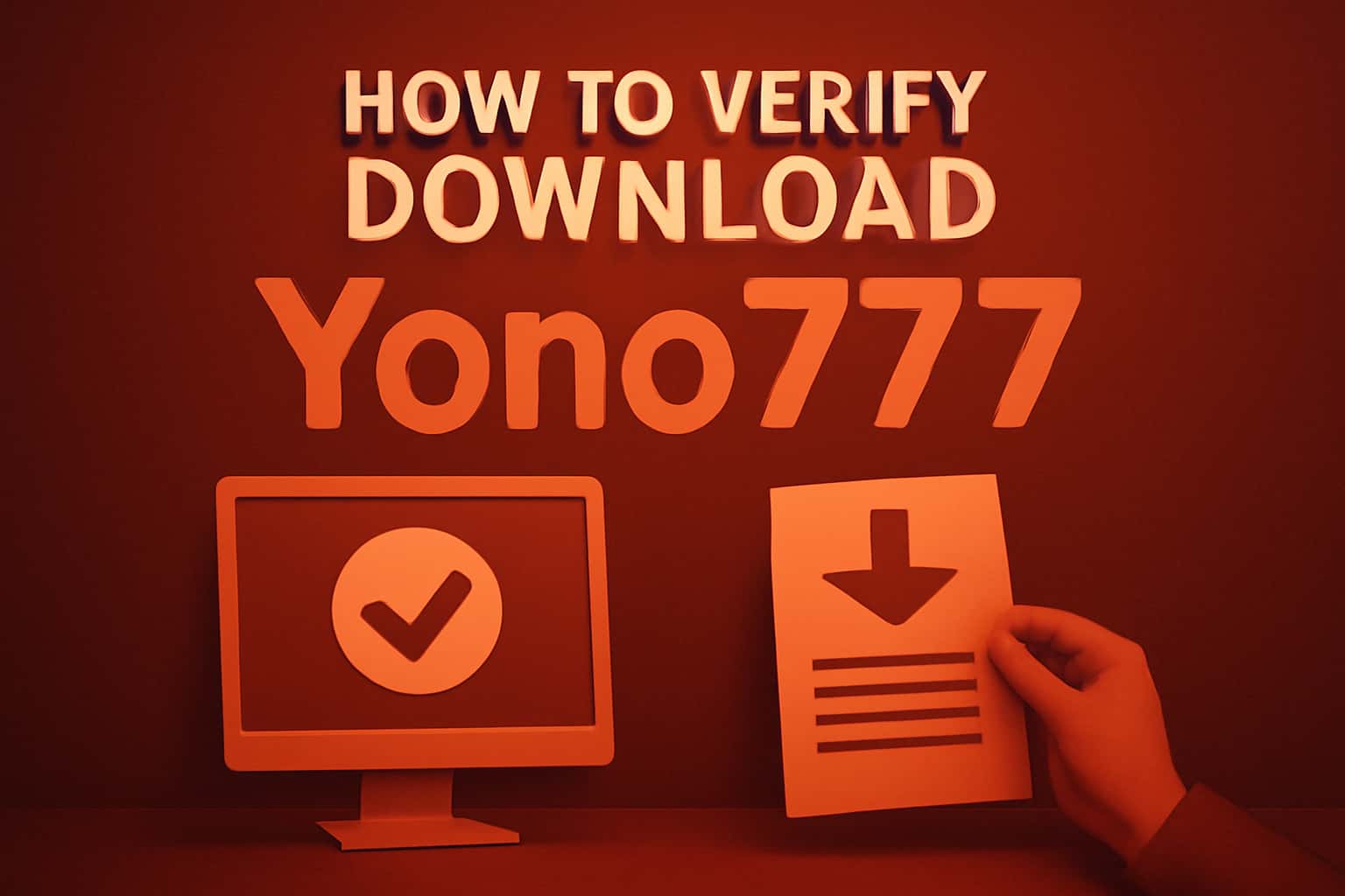 Informational scene about verifying Yono777 download.