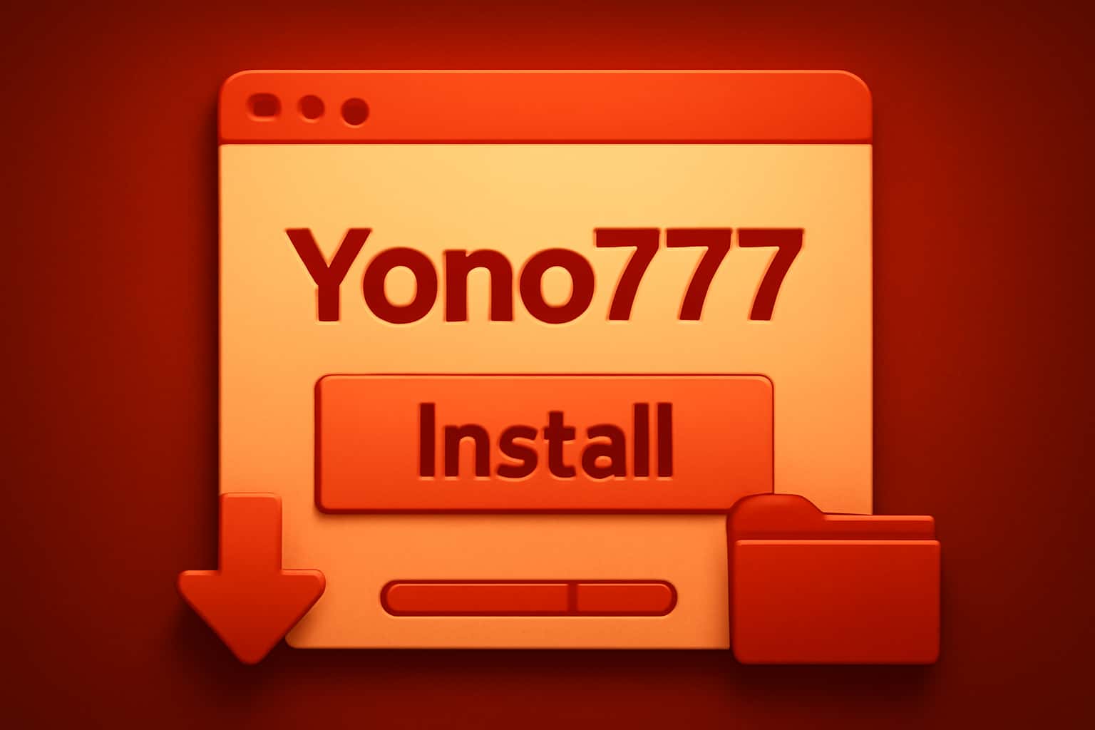 An informational scene illustrating the installation process of Yono777.