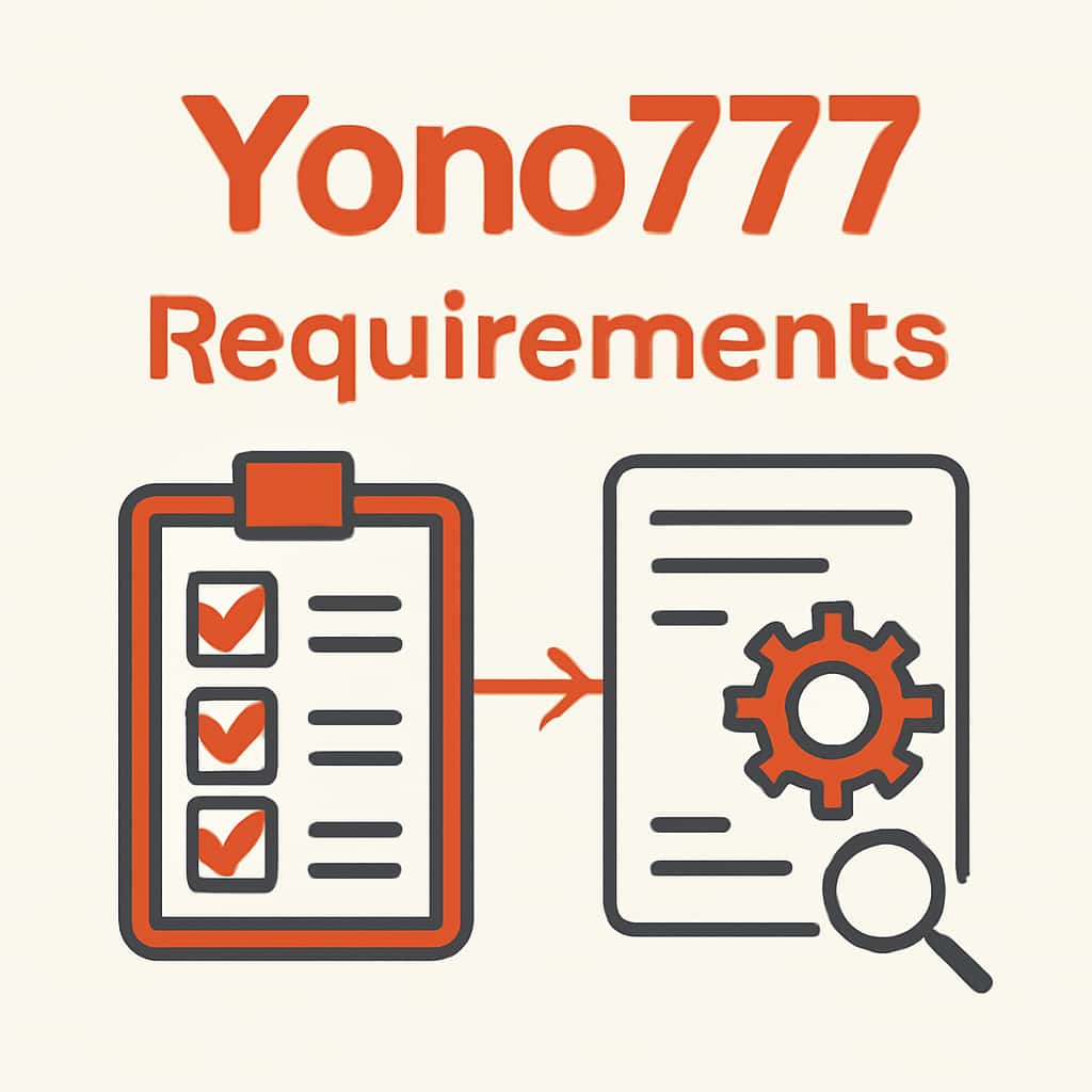 Diagram illustrating Yono777 requirements.