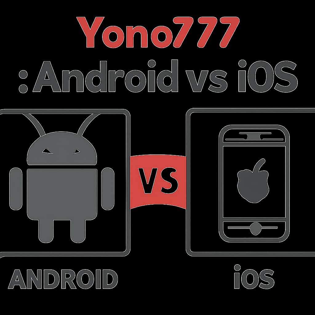 Diagram explaining the differences in Yono777 for Android and iOS.