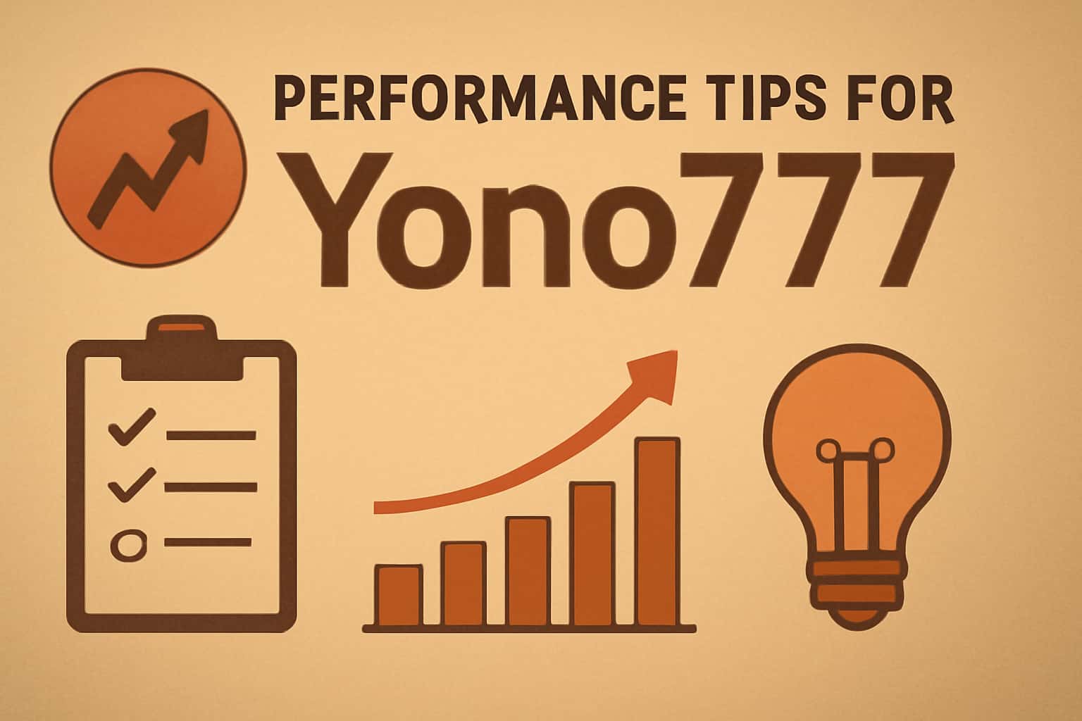 Informational scene about Performance Tips for Yono777 in a high-tech style.