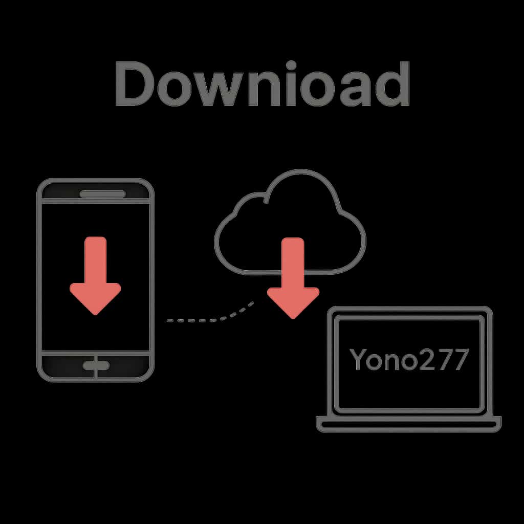 Illustration showing Yono777 Download process.