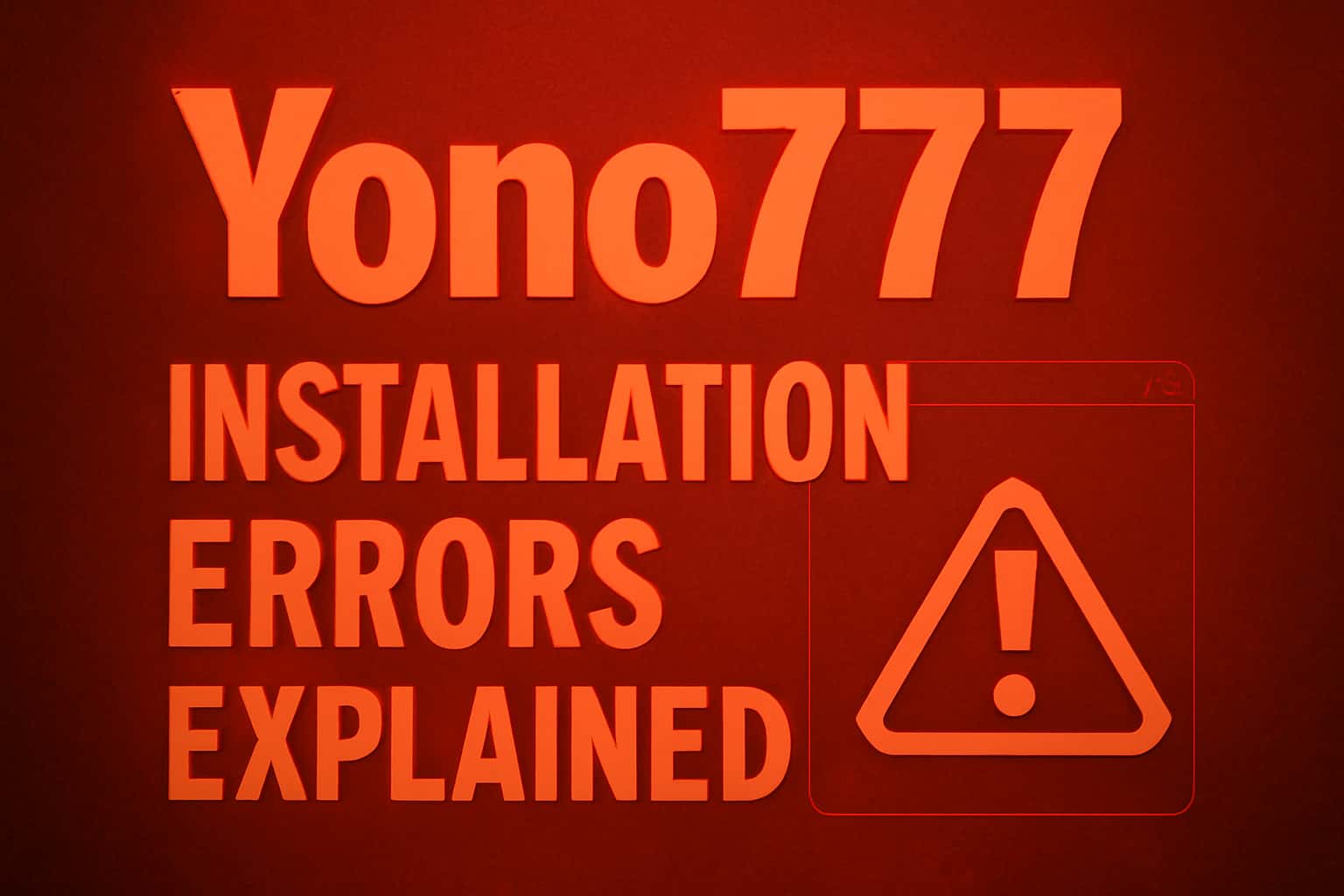 Information graphic illustrating common Yono777 installation errors.
