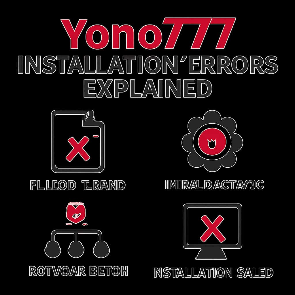 Diagram showing types of installation errors related to Yono777.