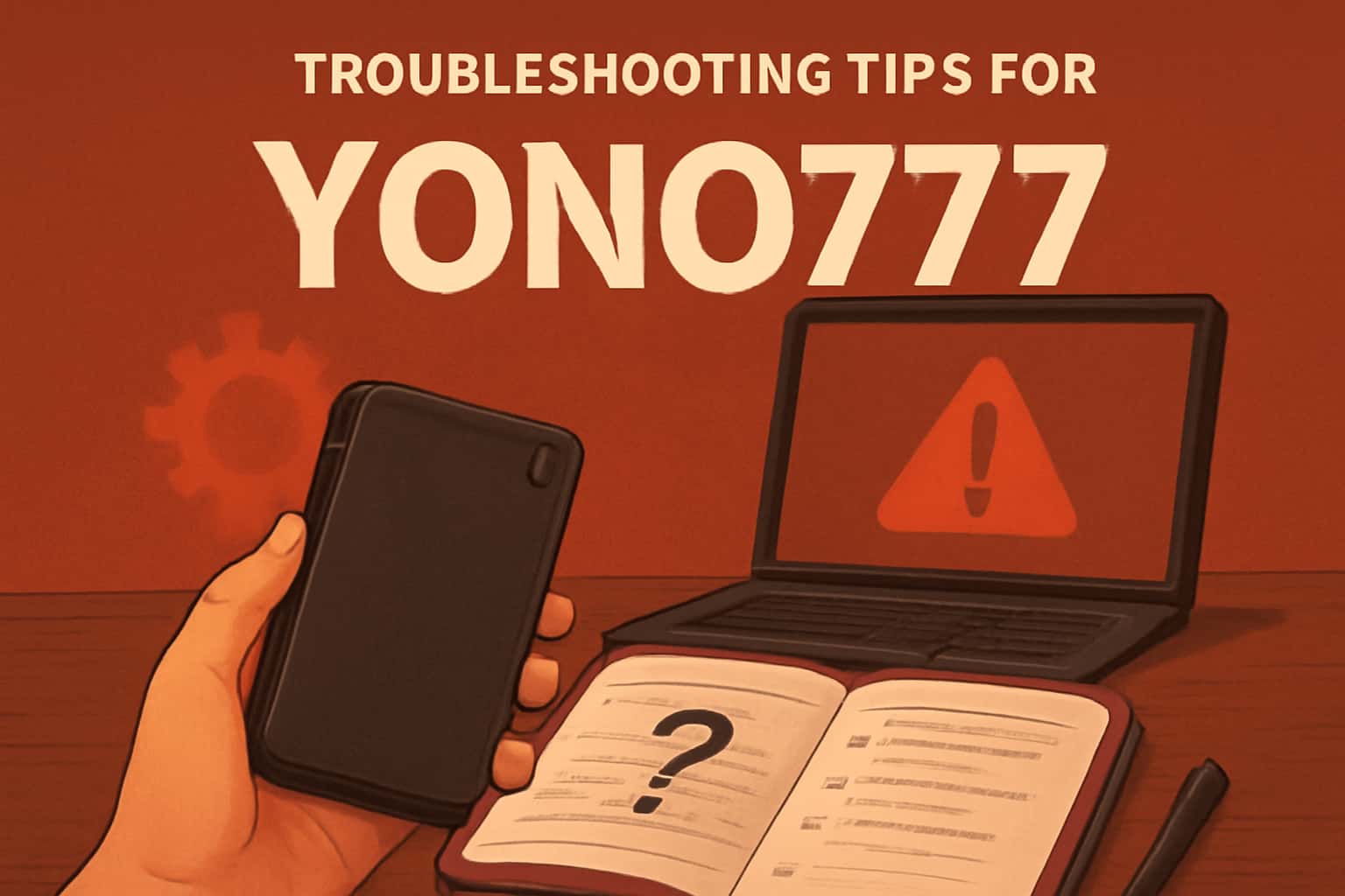 Informative visual representation of troubleshooting tips for Yono777.