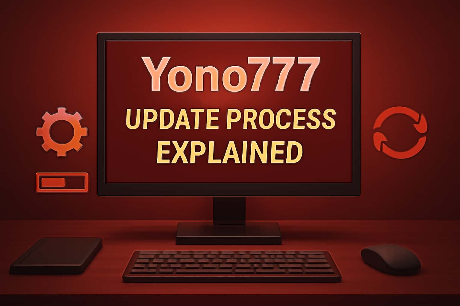 Informational scene about the Yono777 update process.